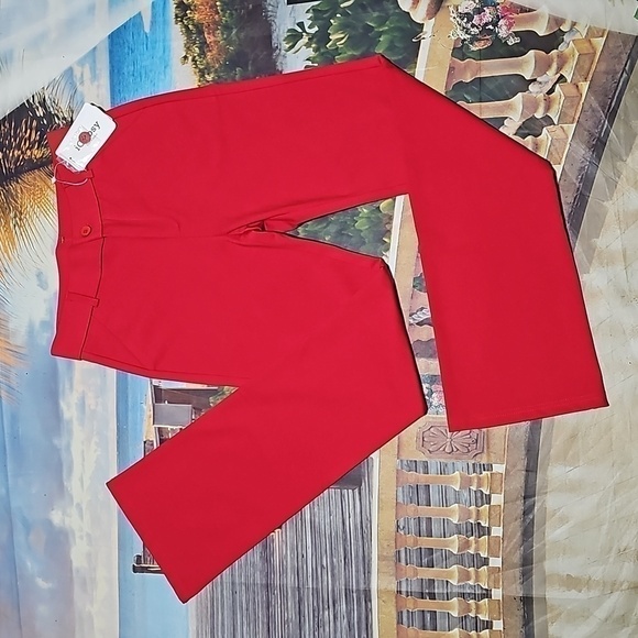 iChosy Comfort Barely Bootcut Stretch Red Dress Pants Size 4 NWT - Picture 2 of 8